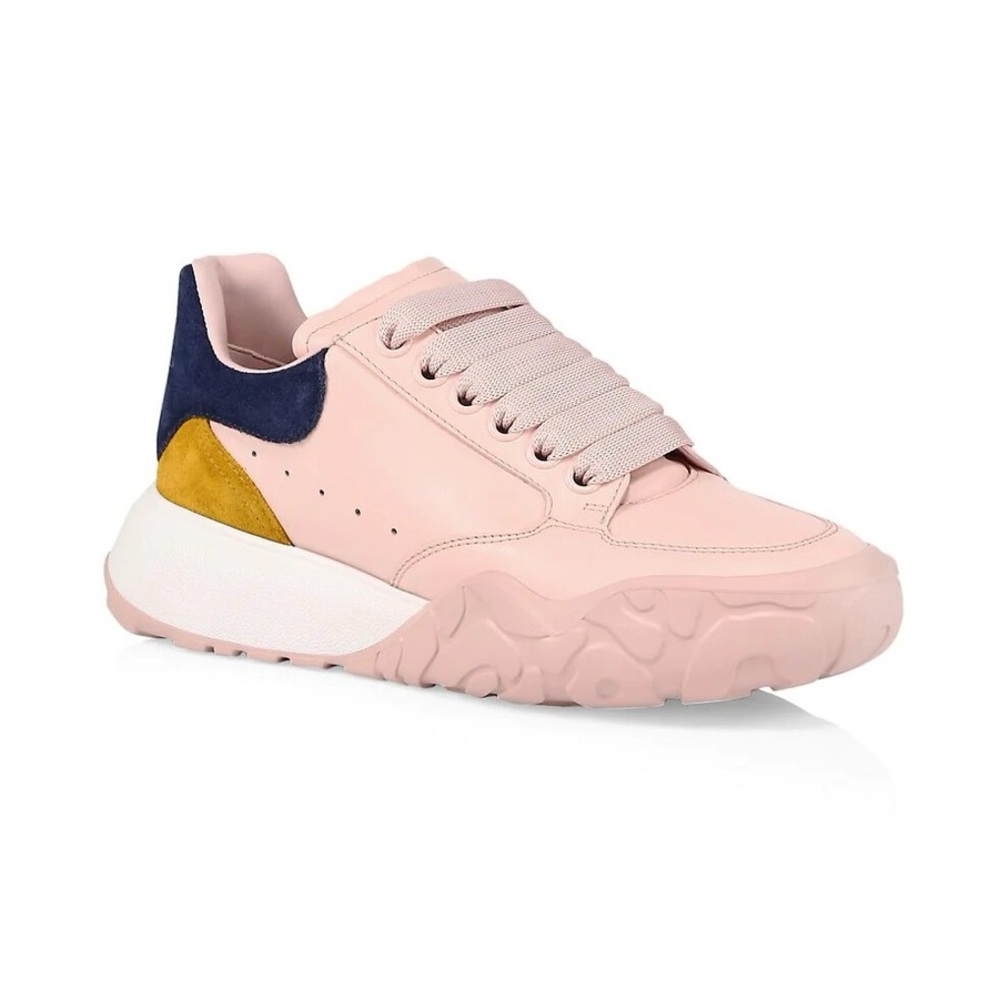 Alexander McQueen Multi Court Colorblock Pink, Blue, Yellow Leather Sneakers 37
